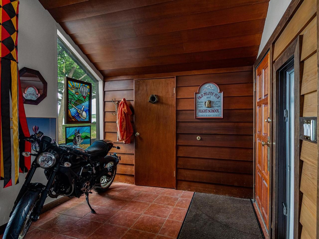 Entryway with Wood Walls