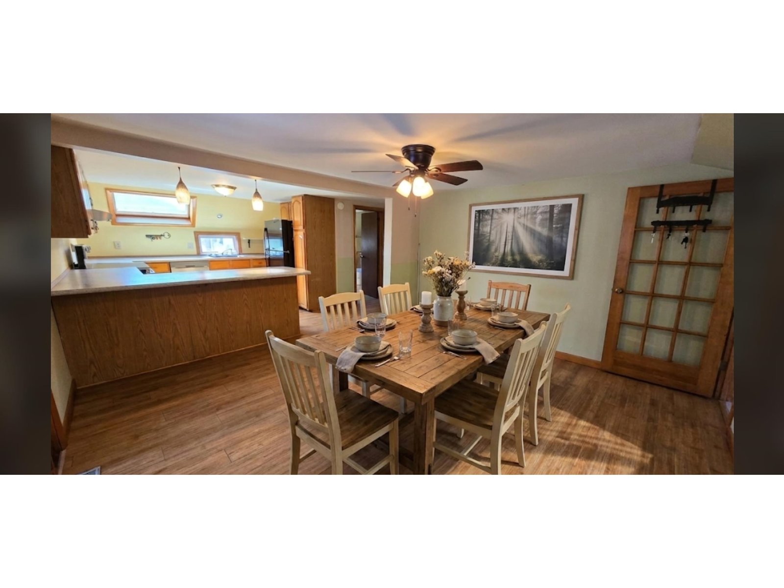 Staged dining room