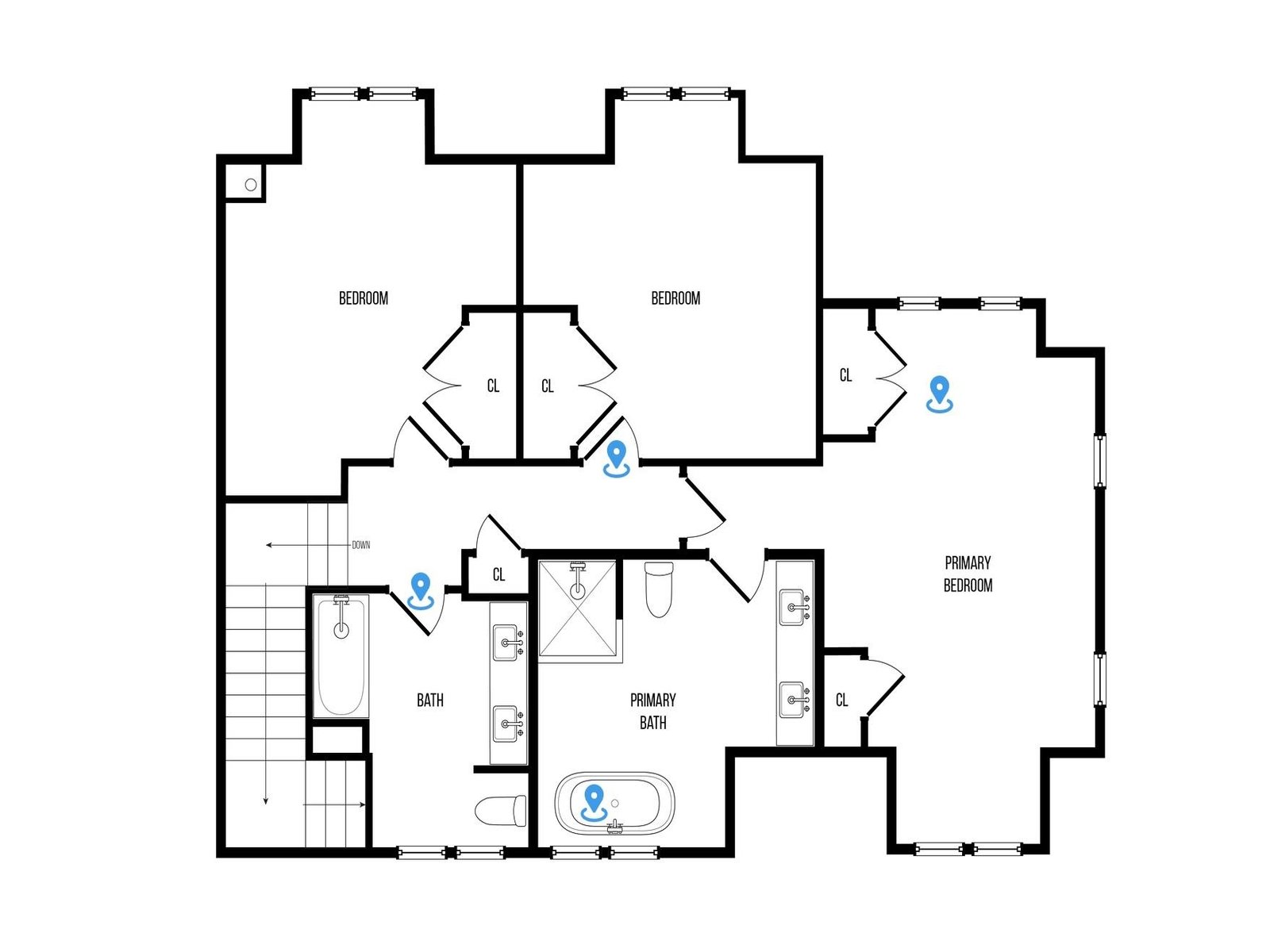 Upstairs Bedroom Floor Plan
