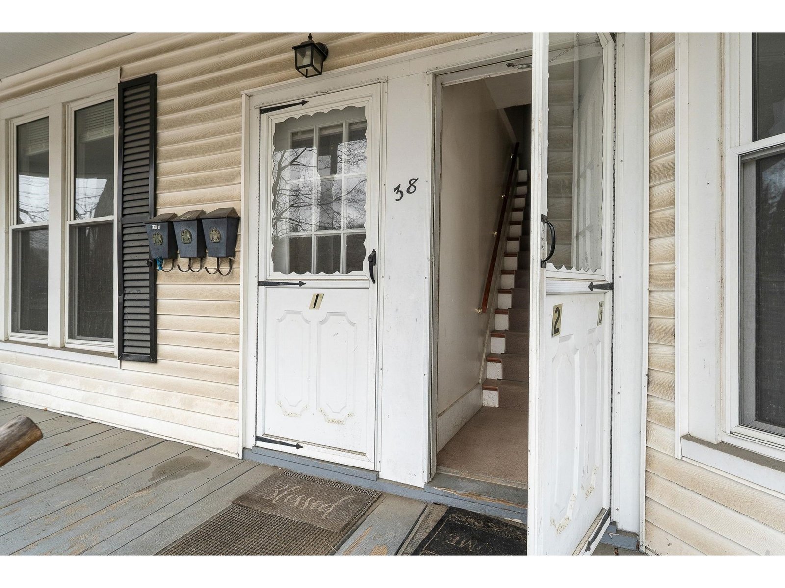 Open door is entrance to units 2 &3