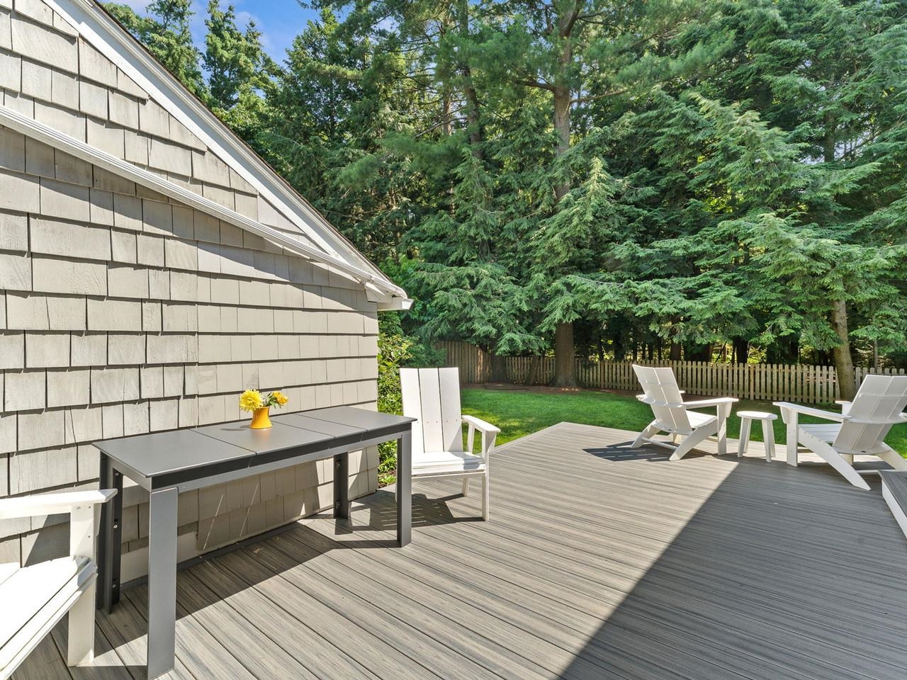 Deck Overlooks Fenced Yard
