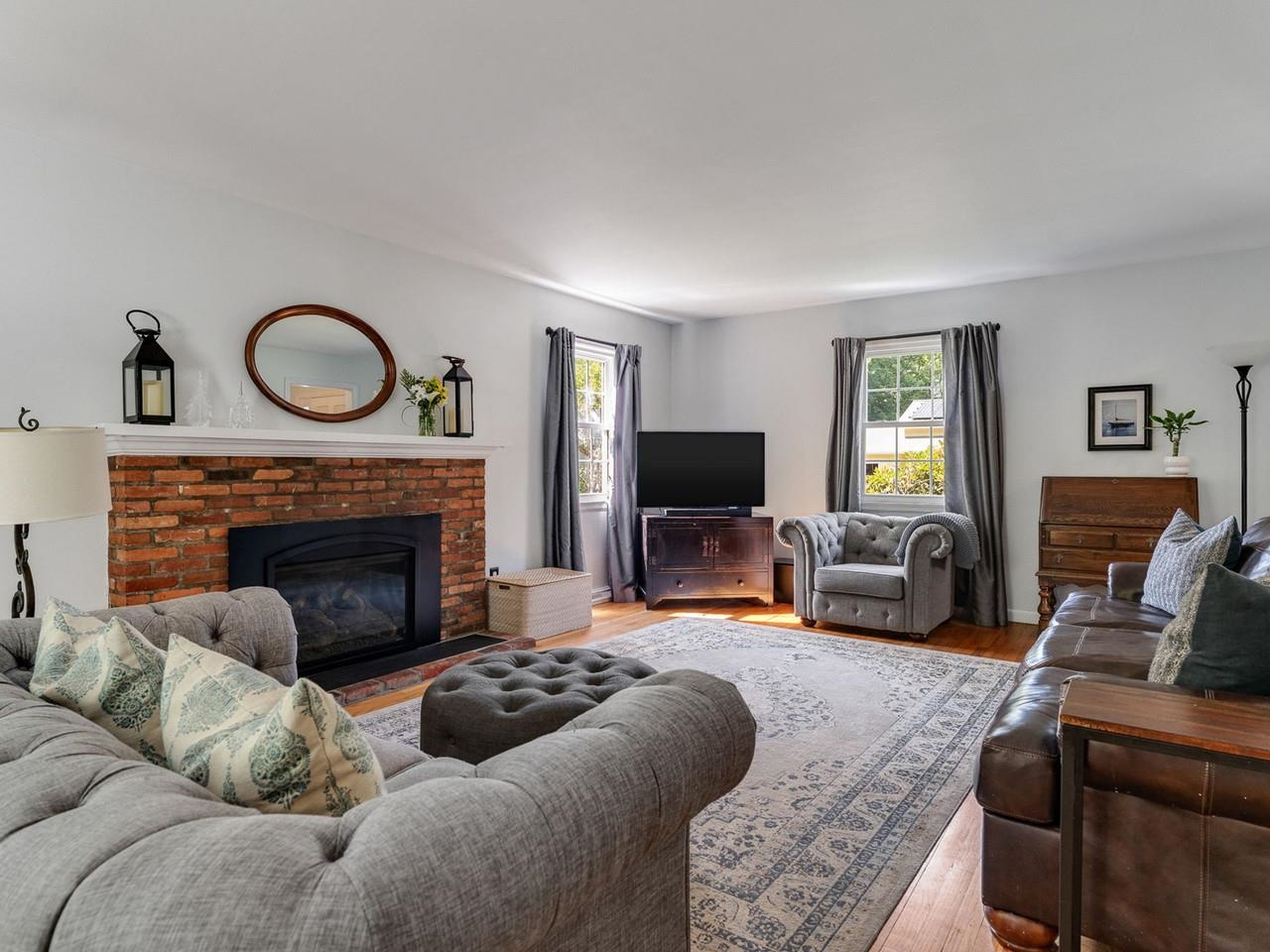 Fire-Lit Living Room