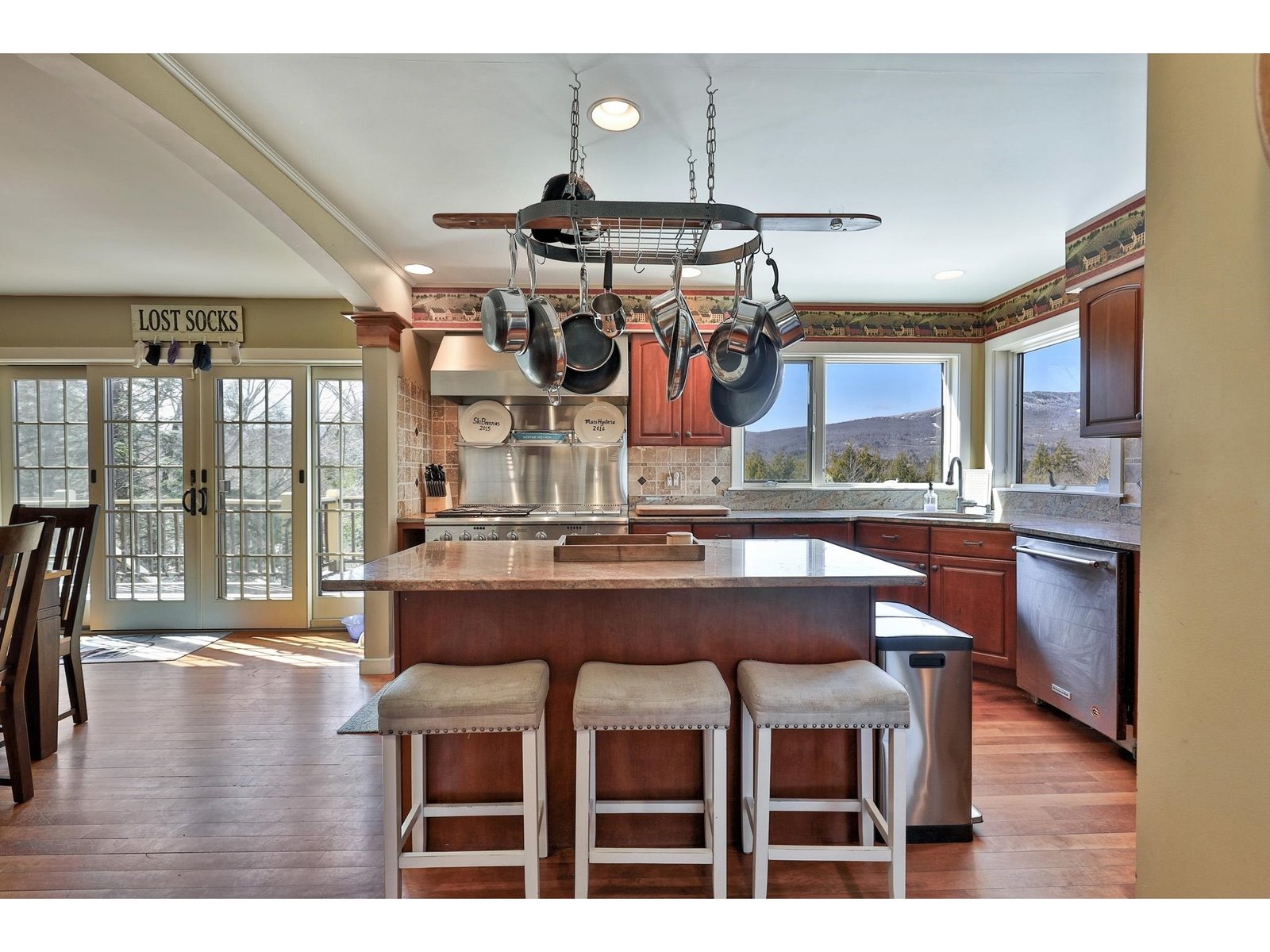 Open kitchen/living room with views