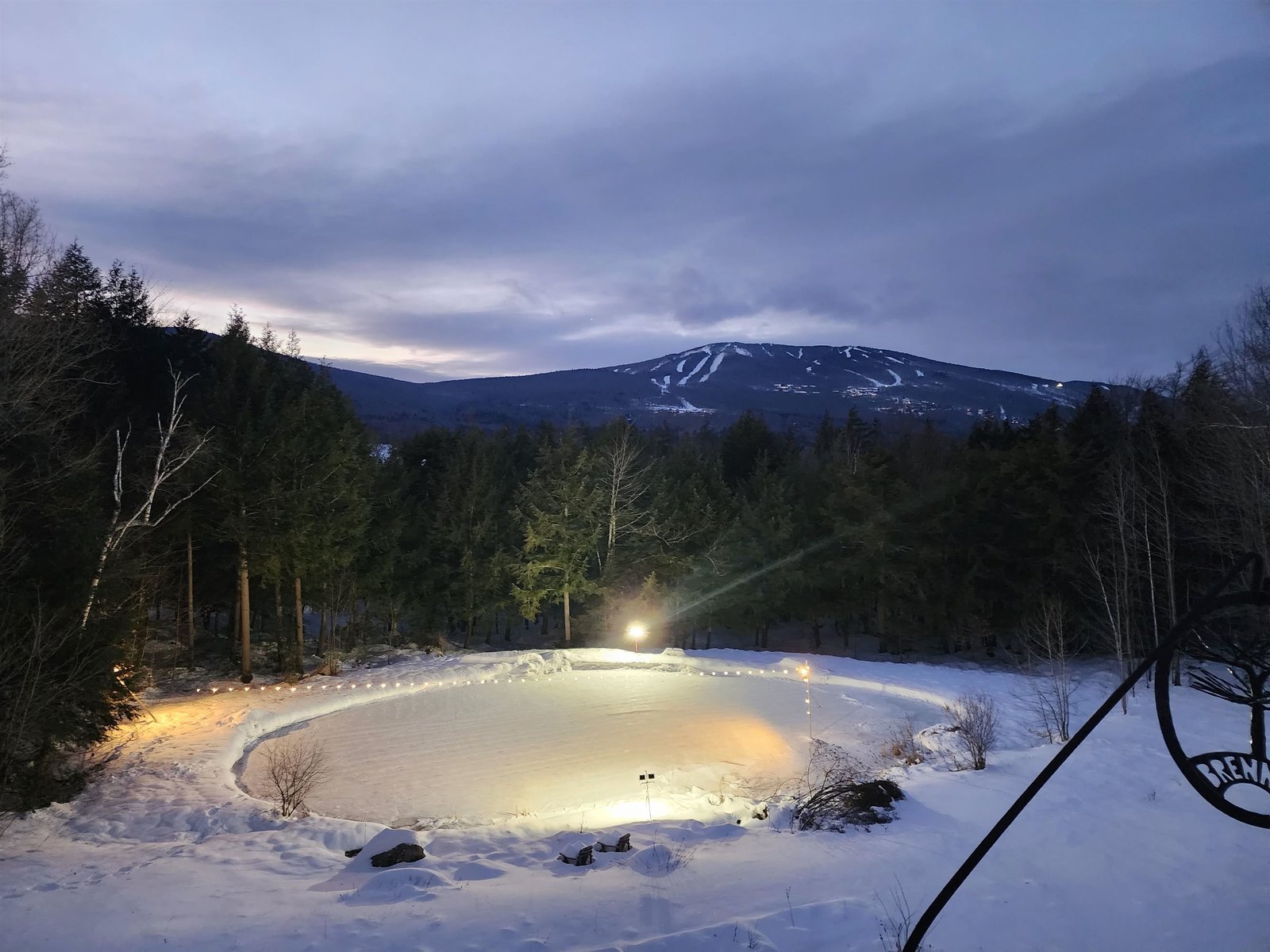 Winter skating pond