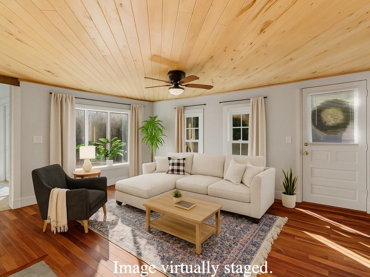 Virtually staged living room
