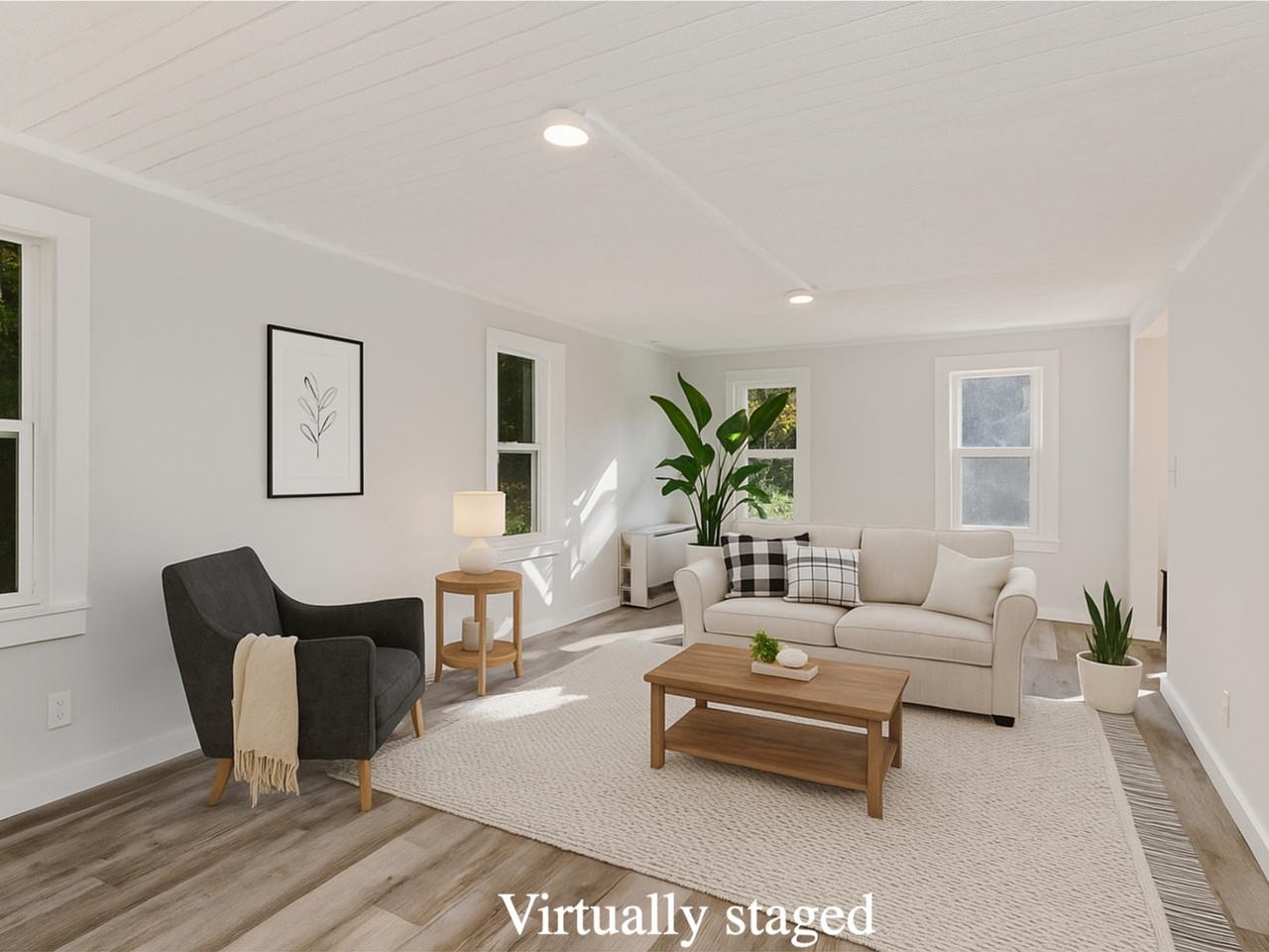 Virtually staged living room