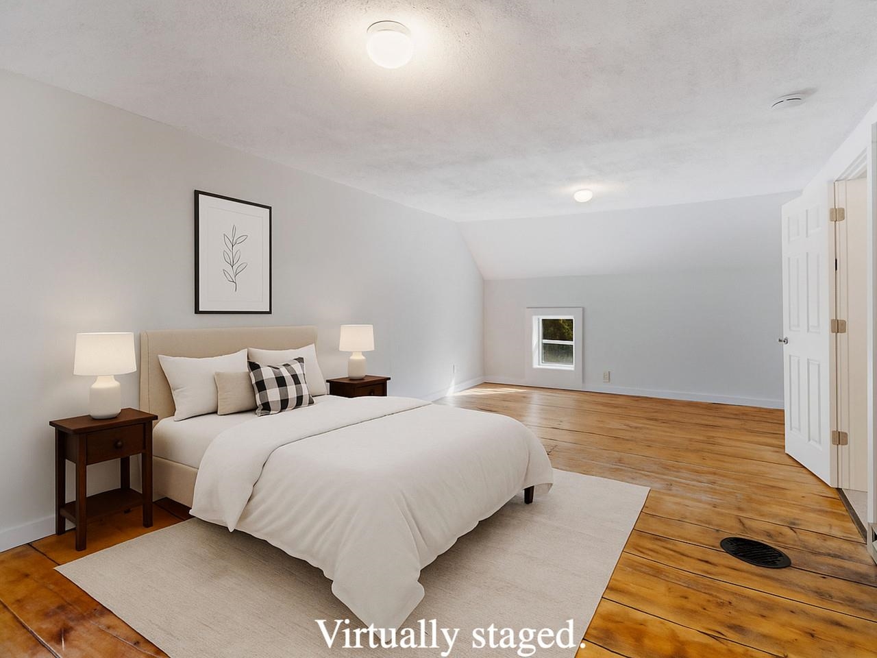 Virtually staged bedroom
