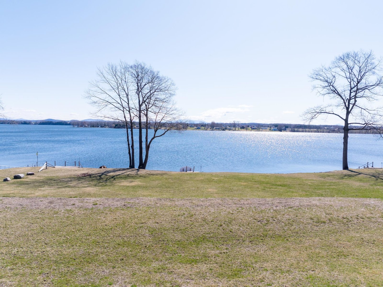 View from center of lot of lake