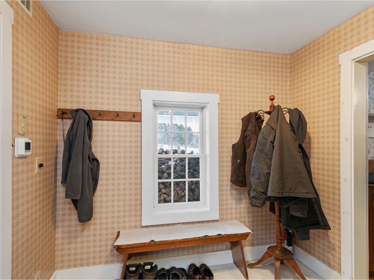 Mudroom vignette in kitchen