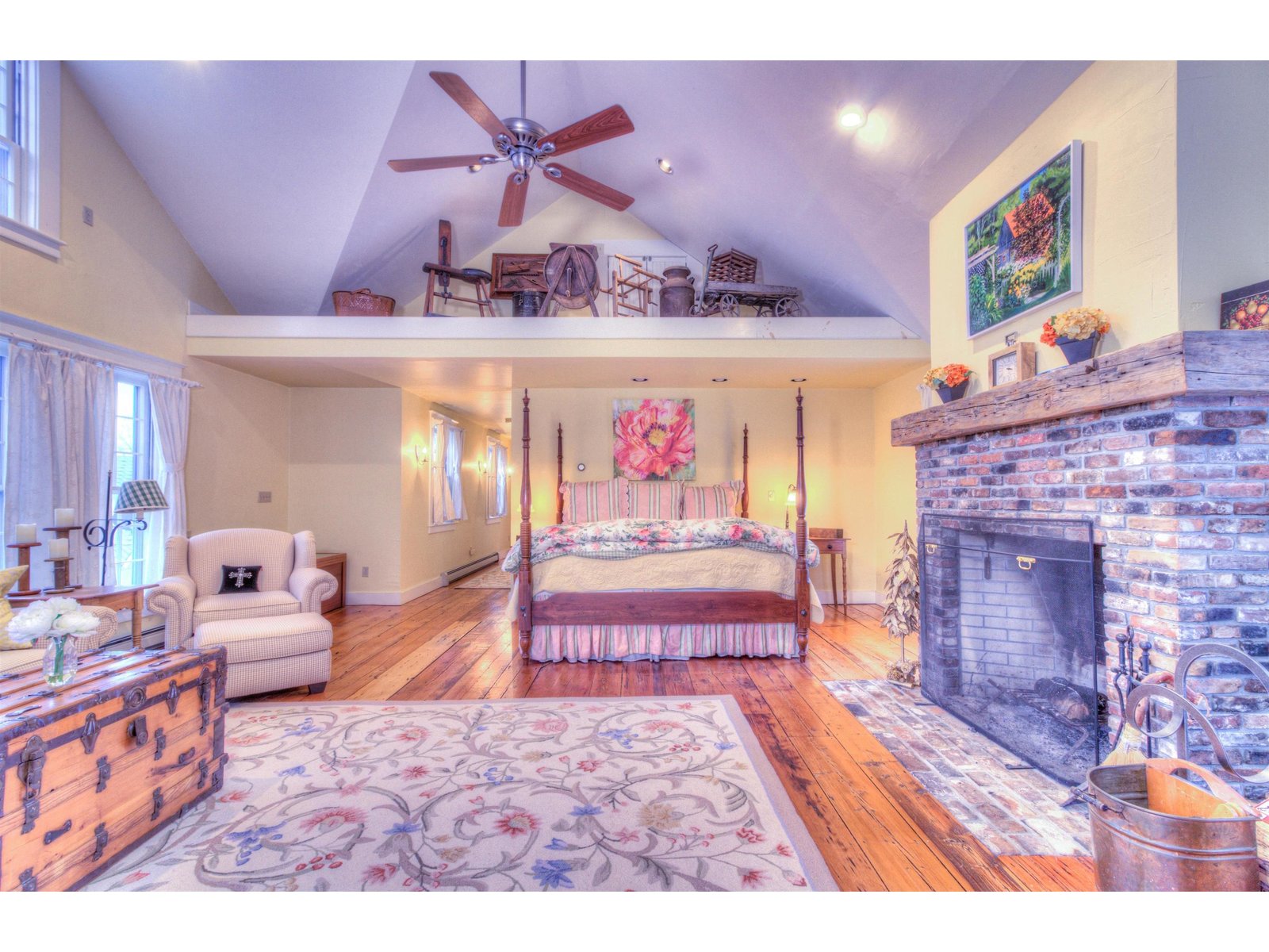 Primary bedroom with fireplace