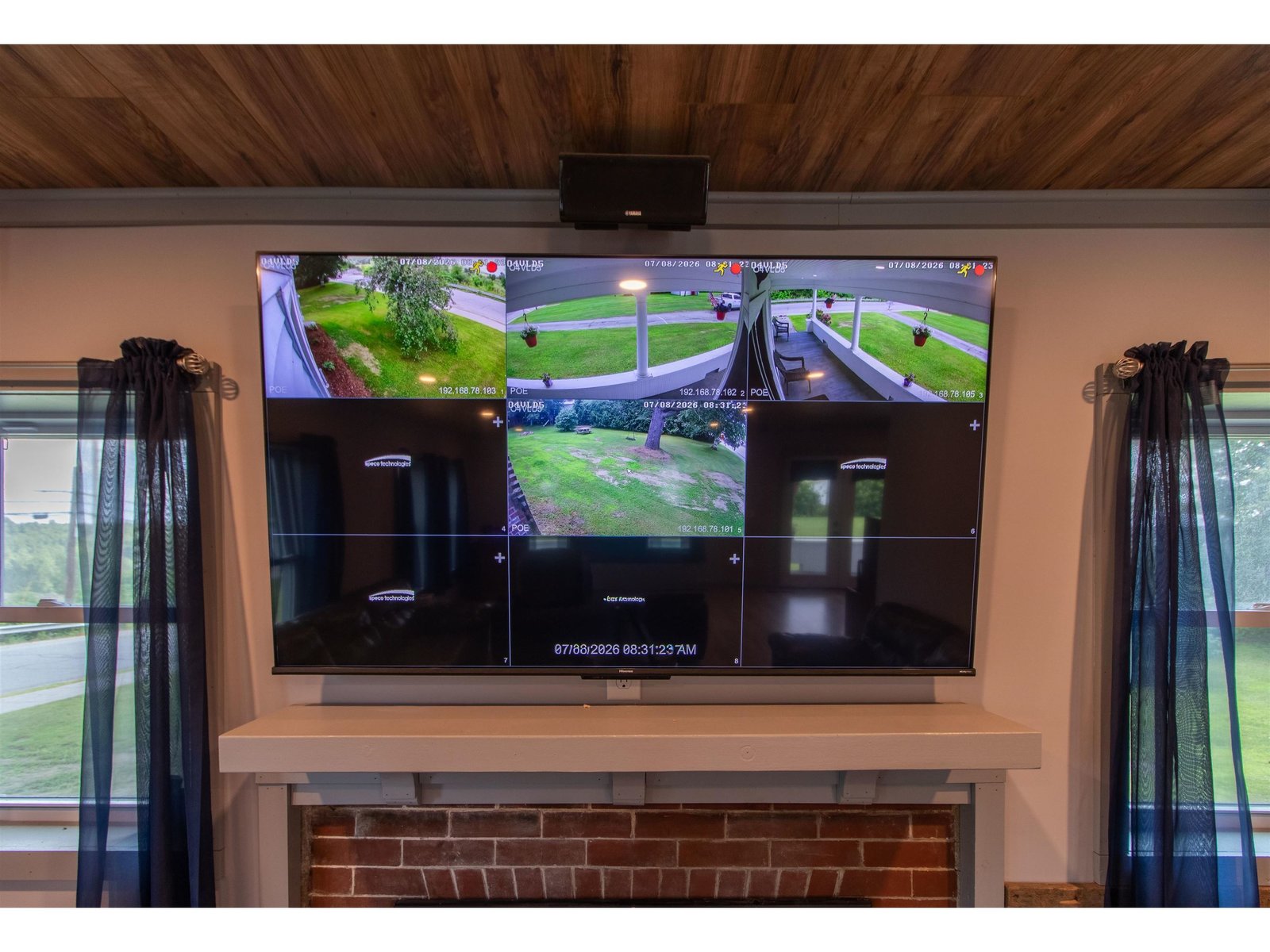 Outdoor security camera system to convey