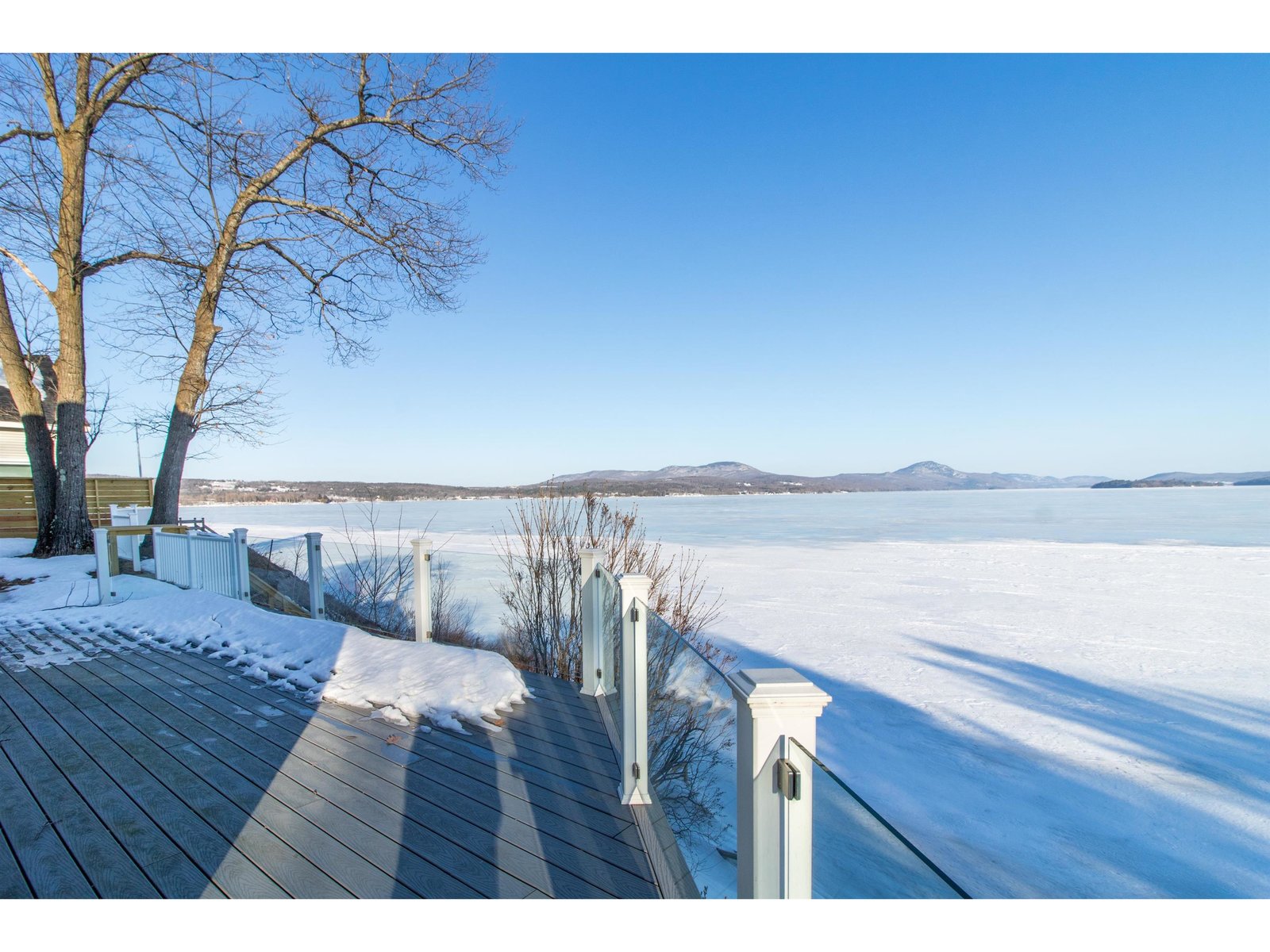 Winter overlooking lake