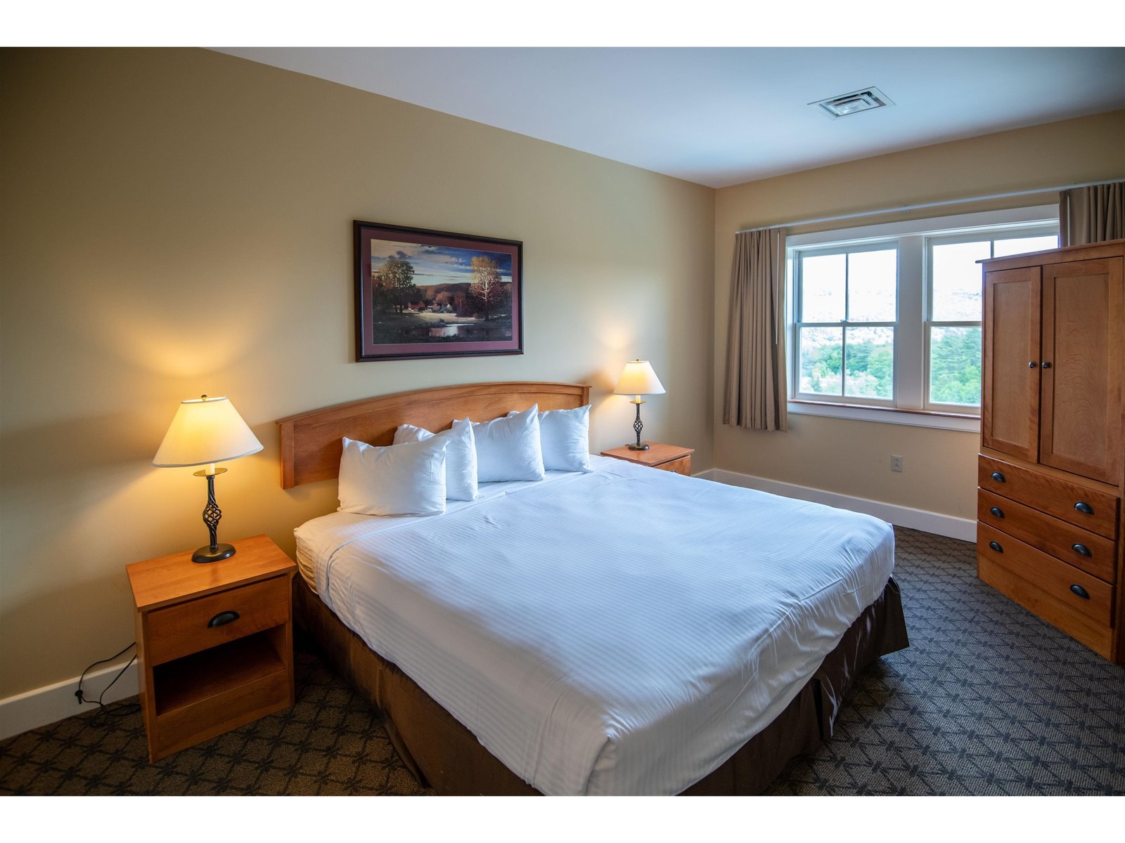 King bed with a view