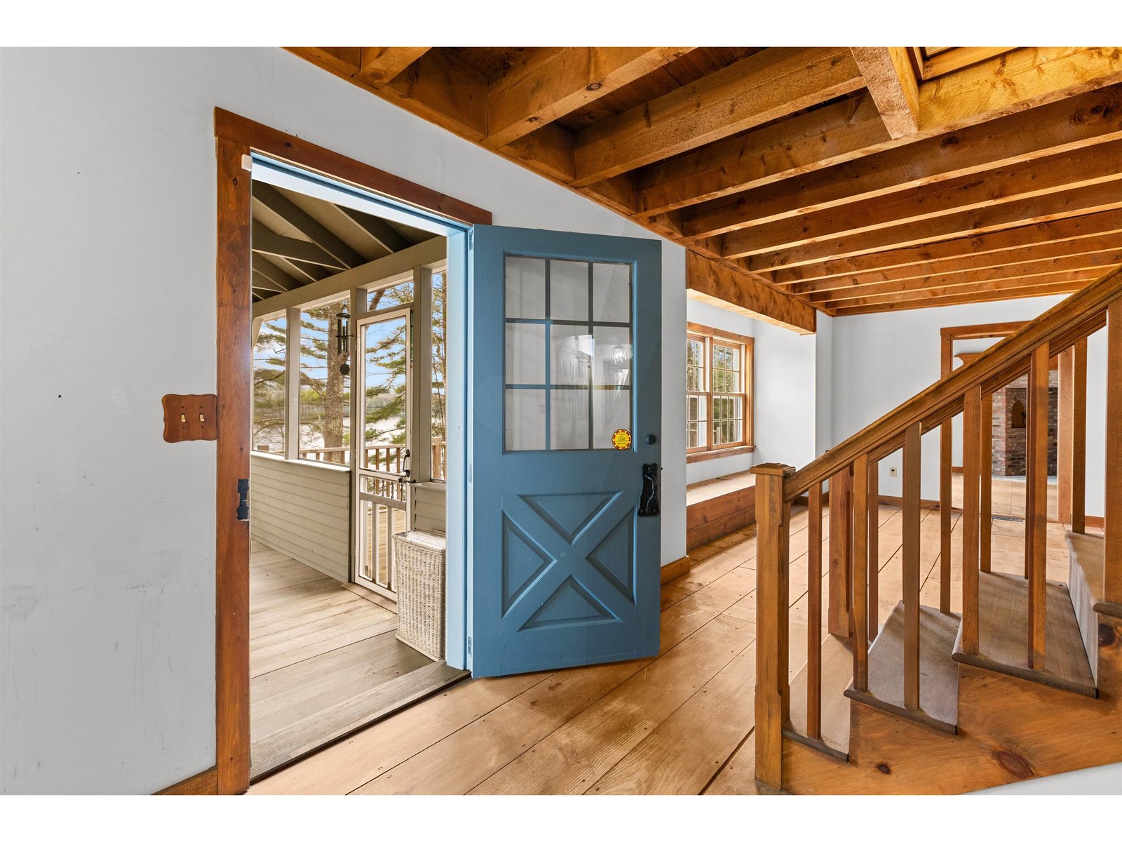 Exit to enclosed, screened in porch