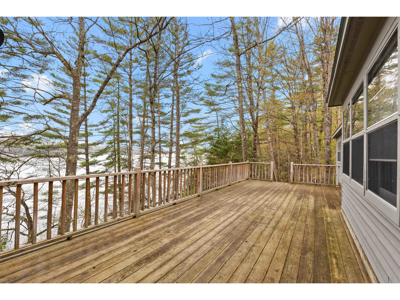 Deck runs length of home