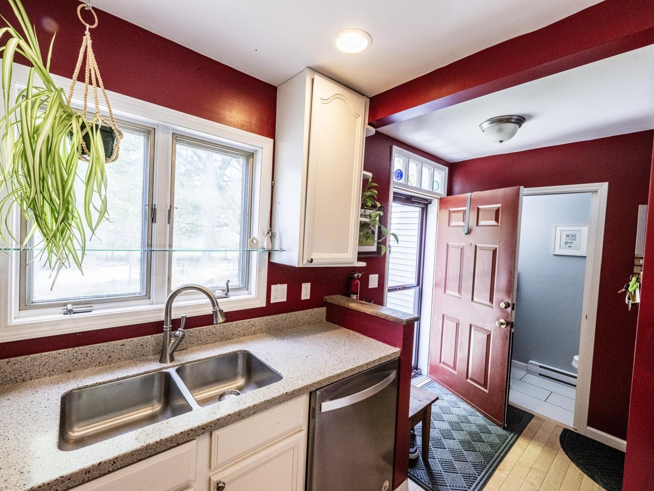 Front entry flows into kitchen
