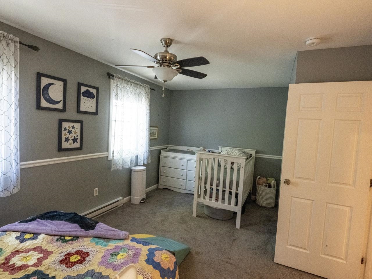 Chair rail and ceiling fan
