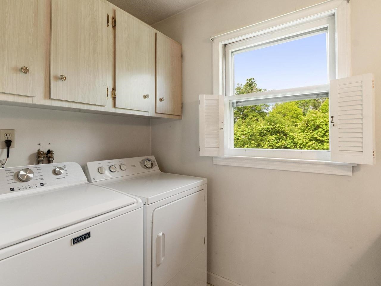 Laundry area in bathroom