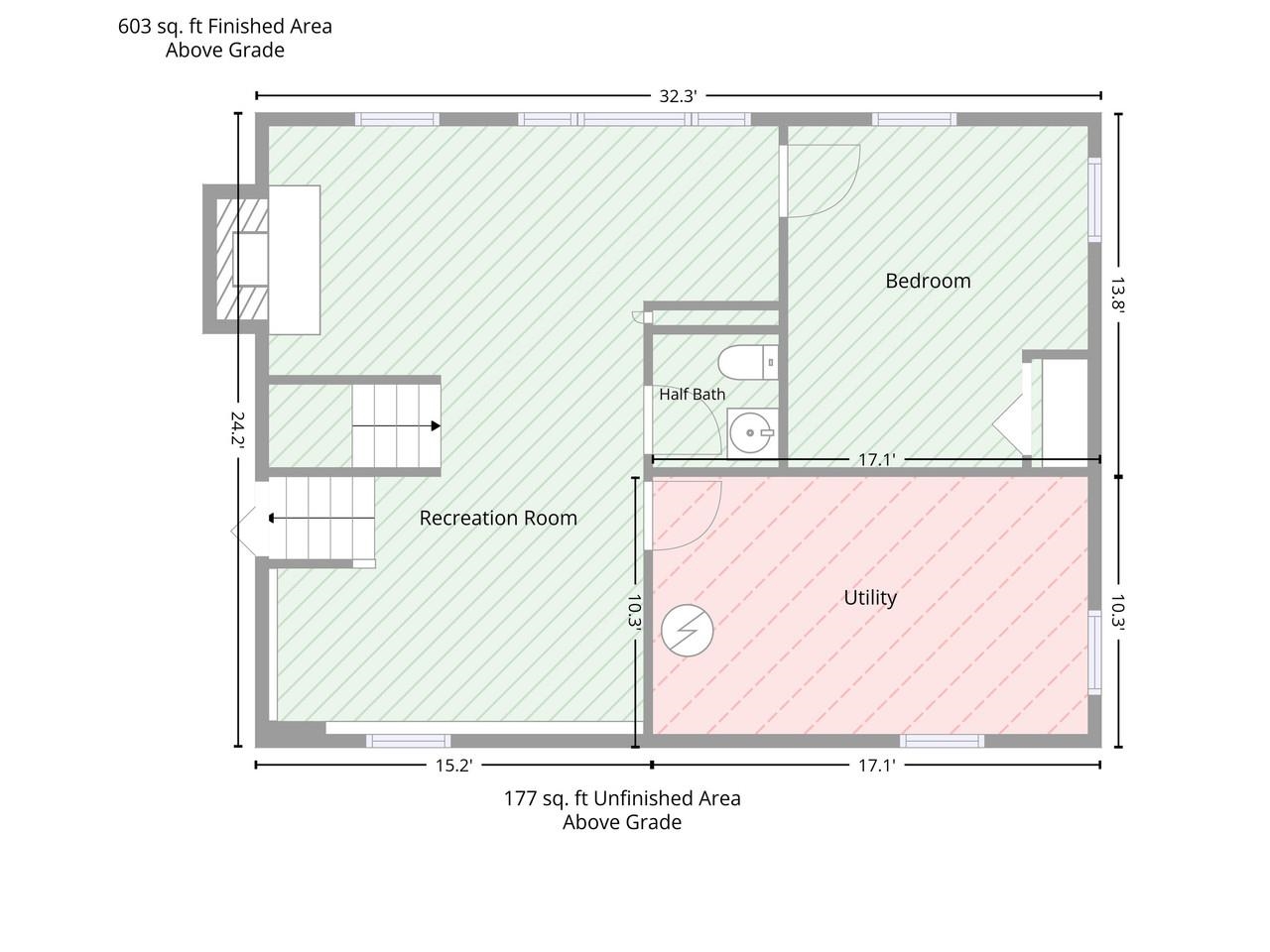 Floor plan of basement level
