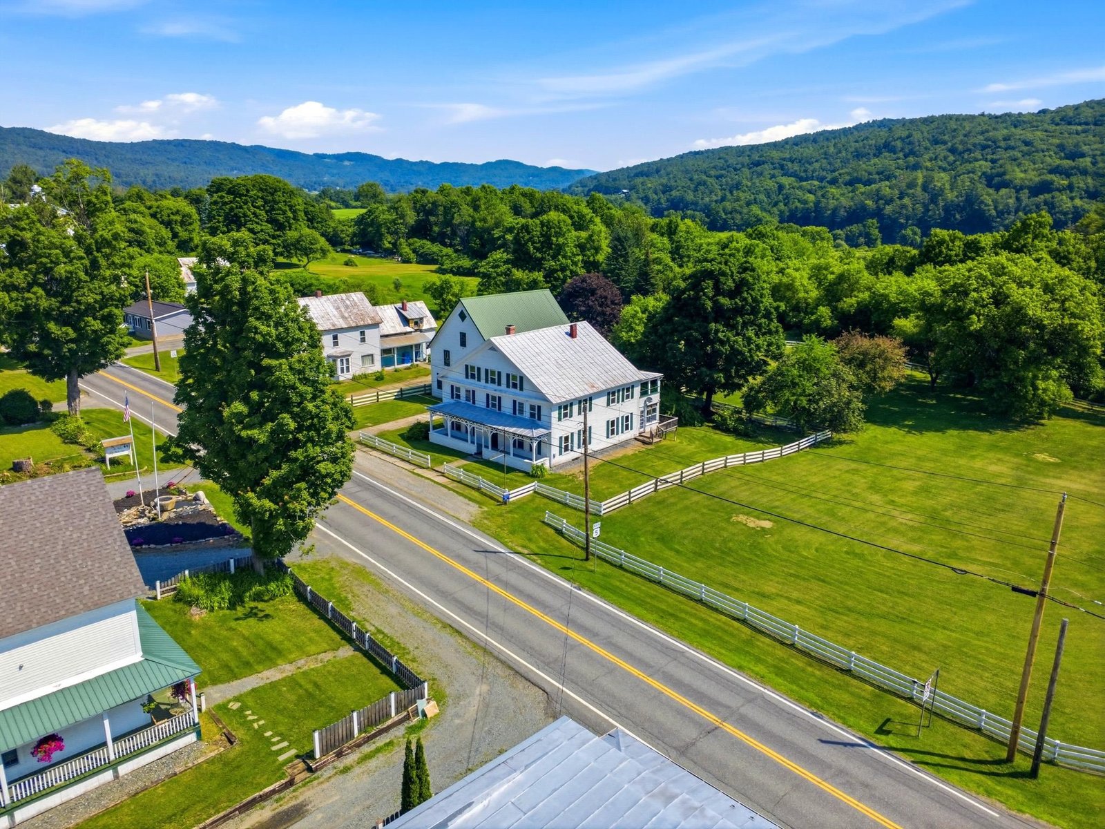 The land is level and has easy maintenance landscaping