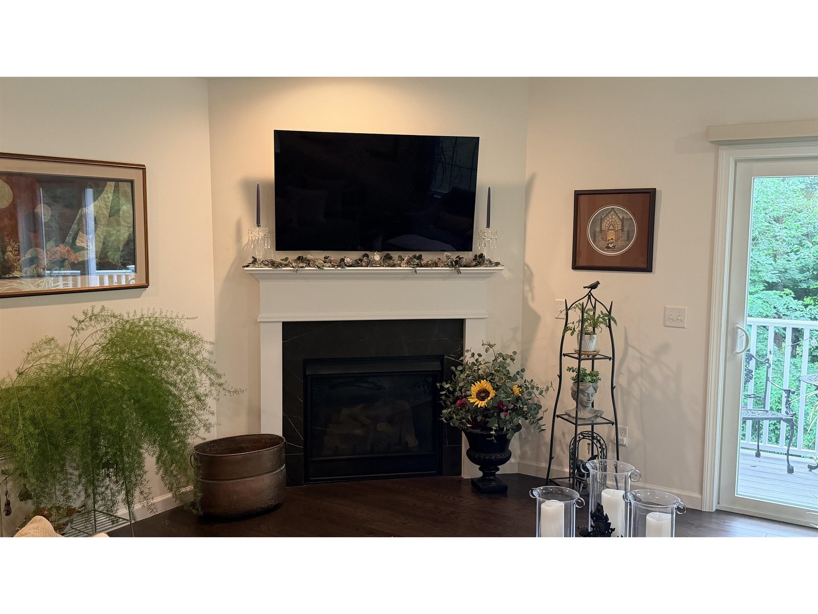 Cozy gas fireplace