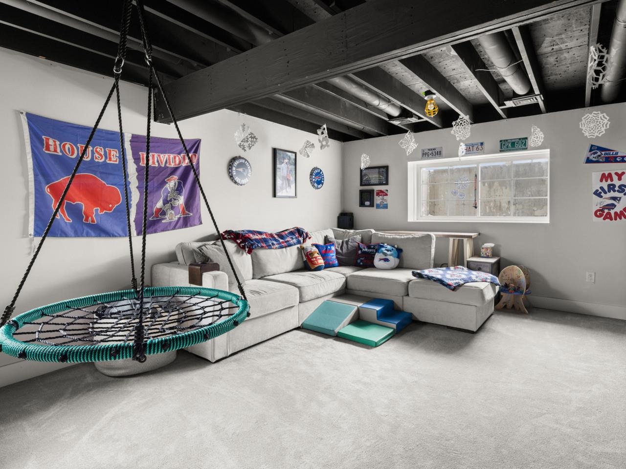 Partially finished basement