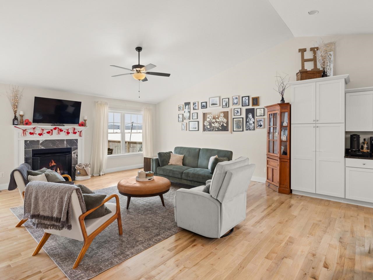 Living room with fireplace