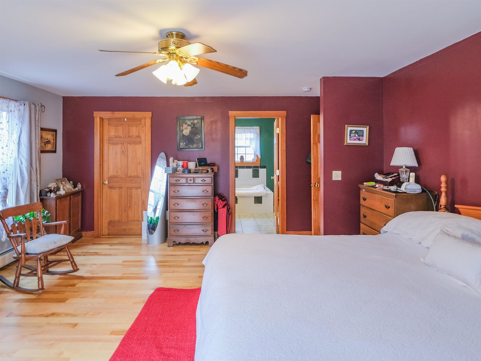 Large walk in closet and bath