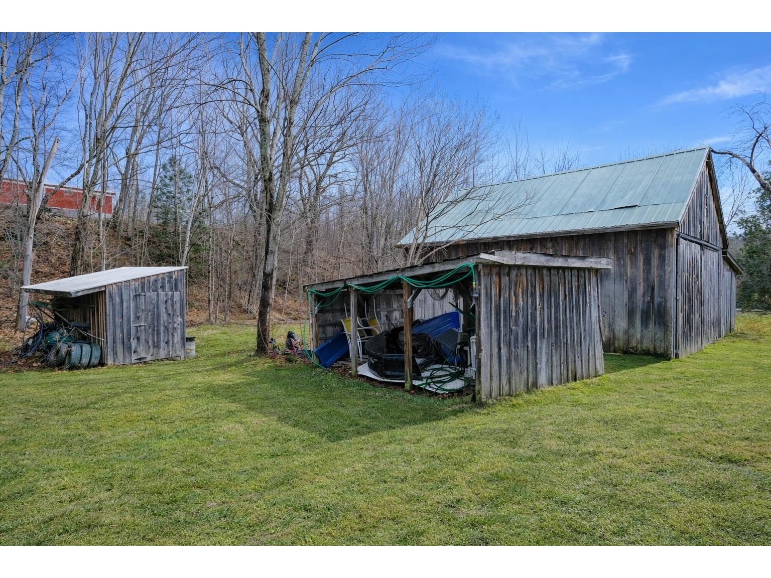 Snowmobile and garden sheds