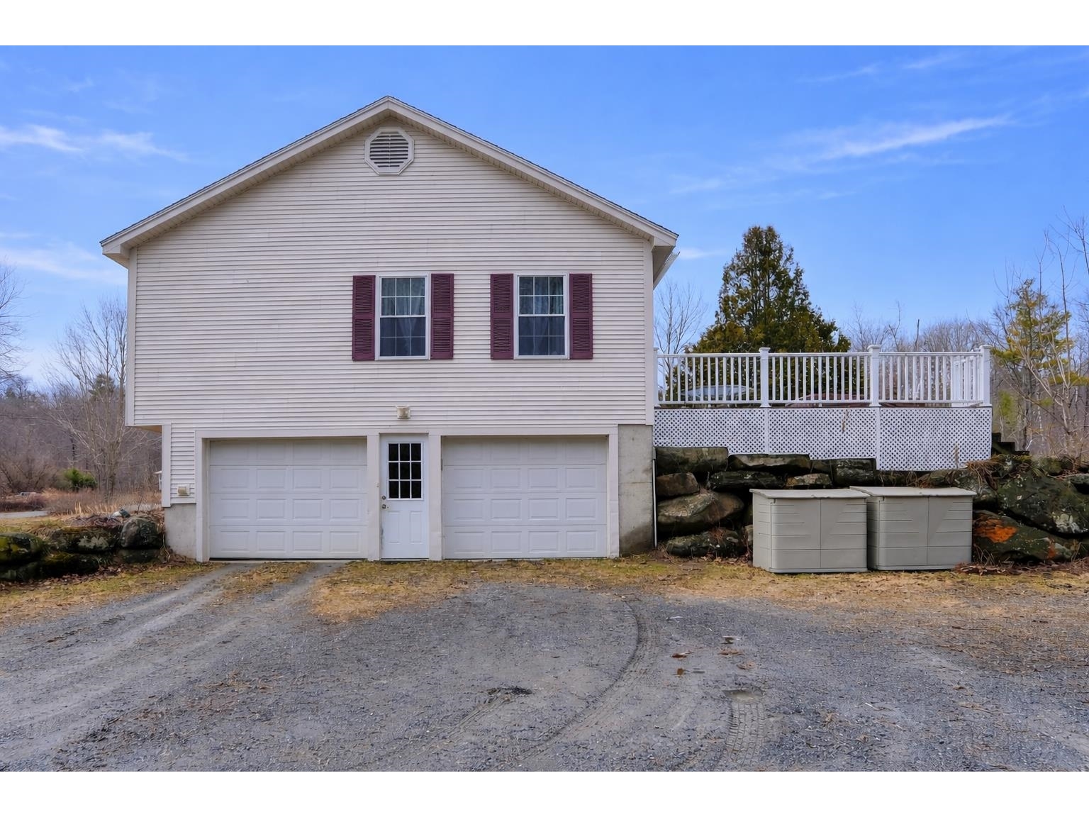 2 car garage below with extra storage