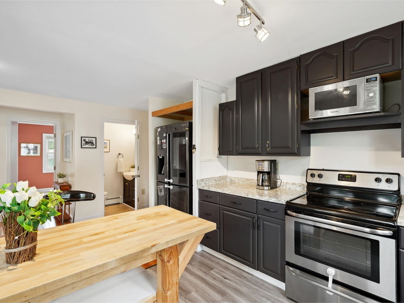 Freshly-painted cabinetry