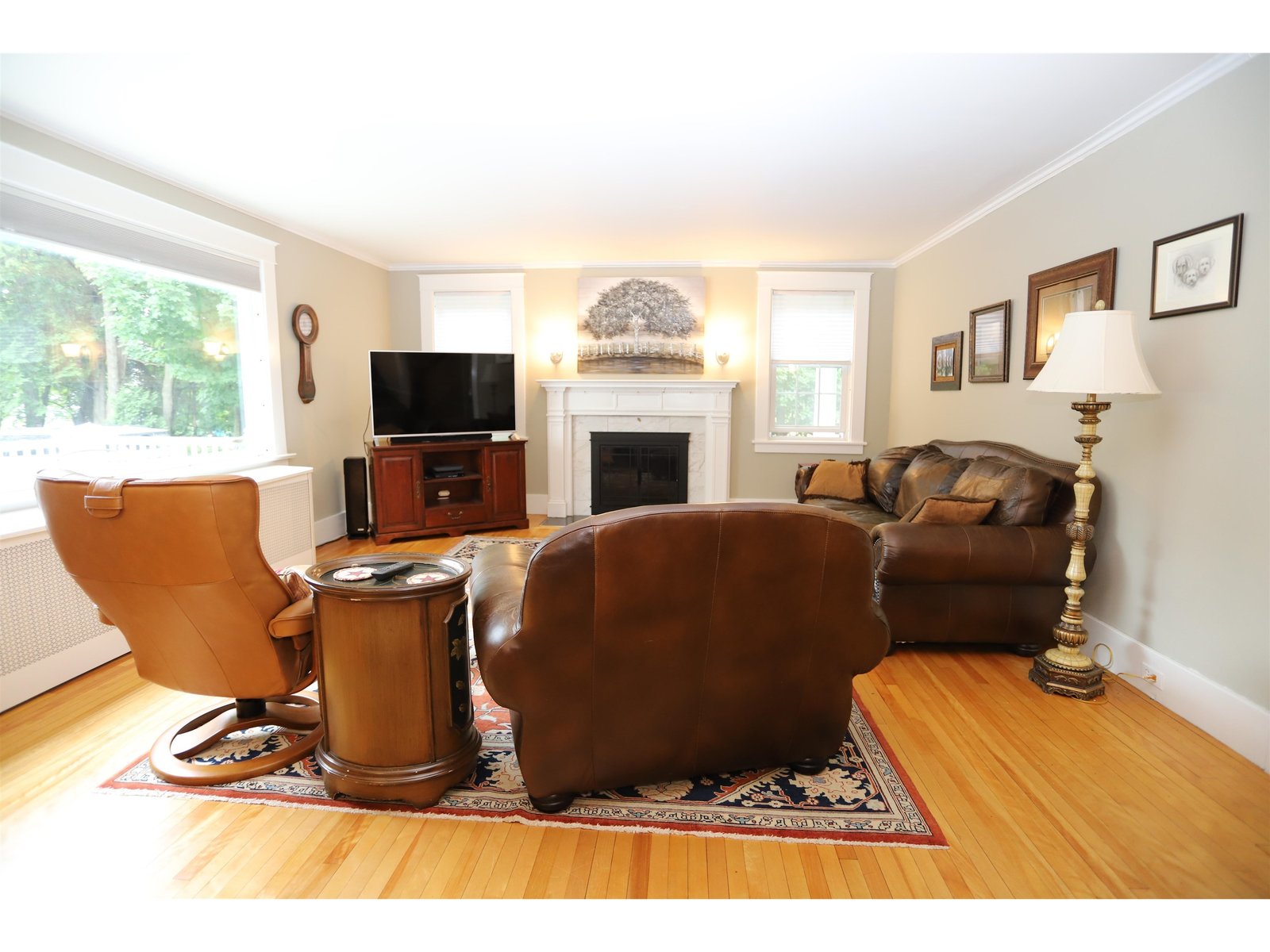 Living Room w/ Westerly View & Gas Fireplace