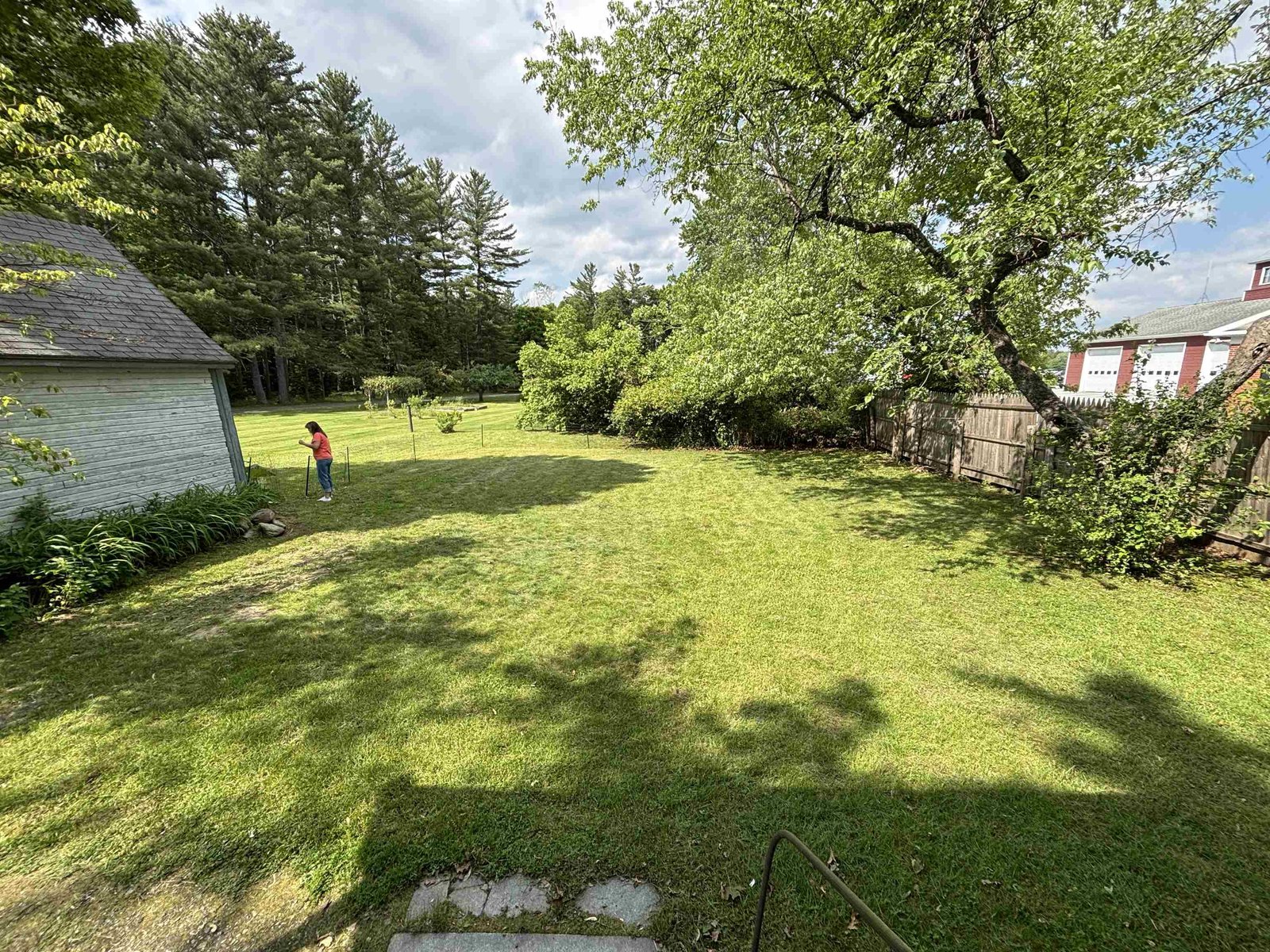 Spacious level yard