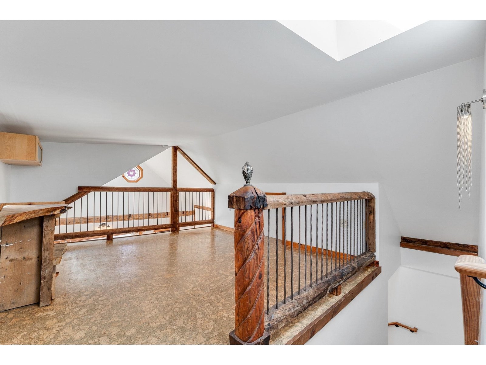 Loft area with cork flooring