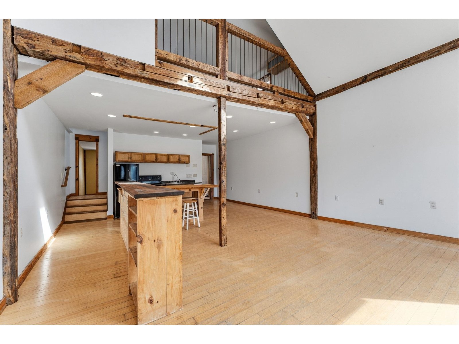 Cathedral ceilings create a feeling of space