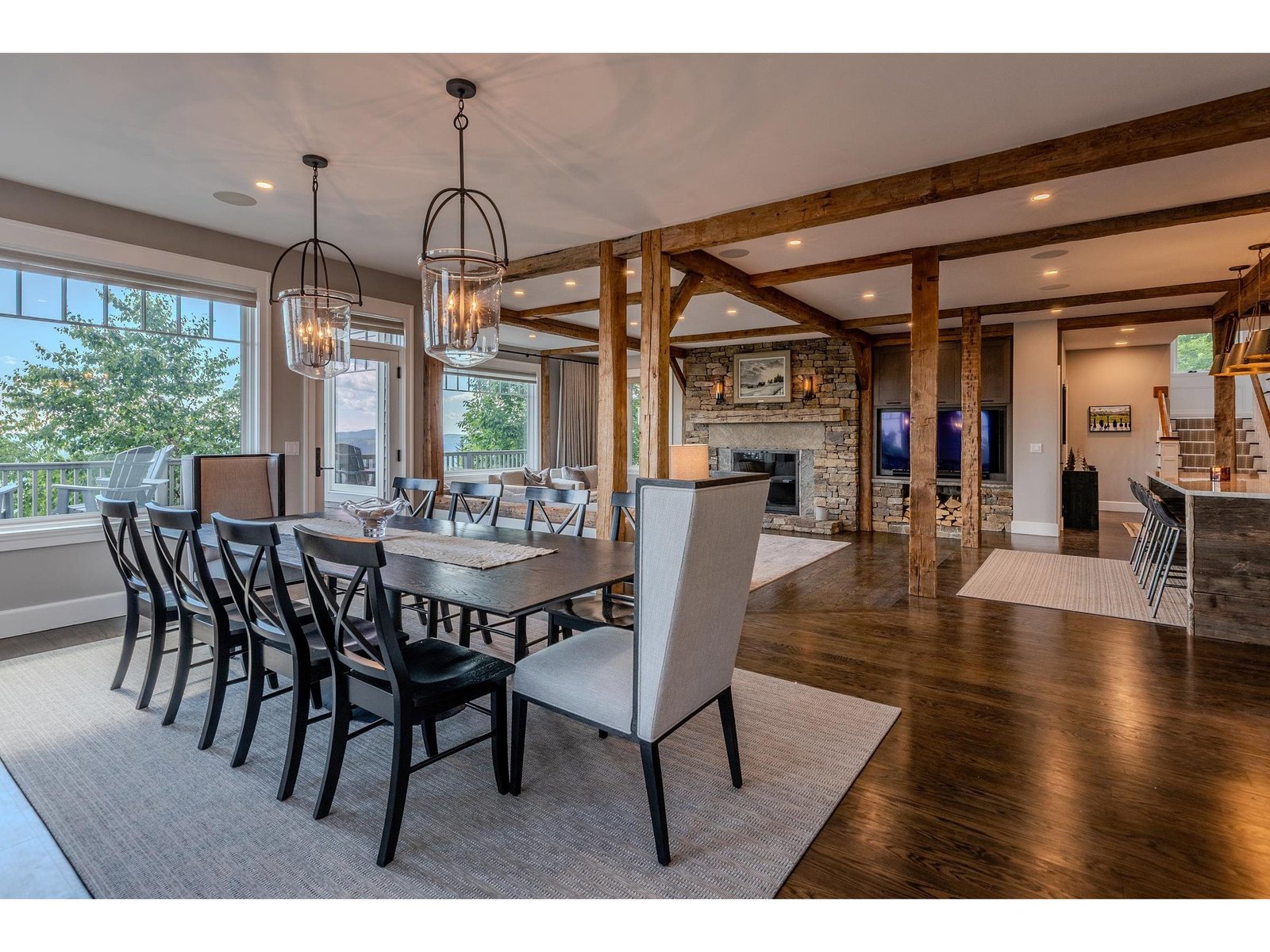 Open floorplan with timber beams