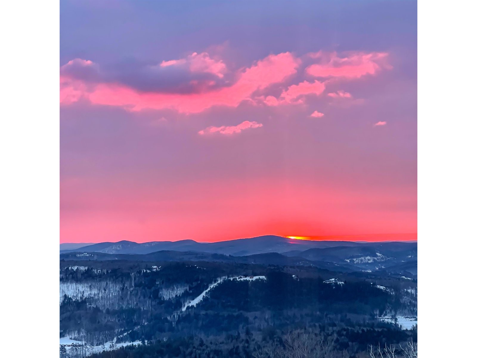 Winter sunrise from deck