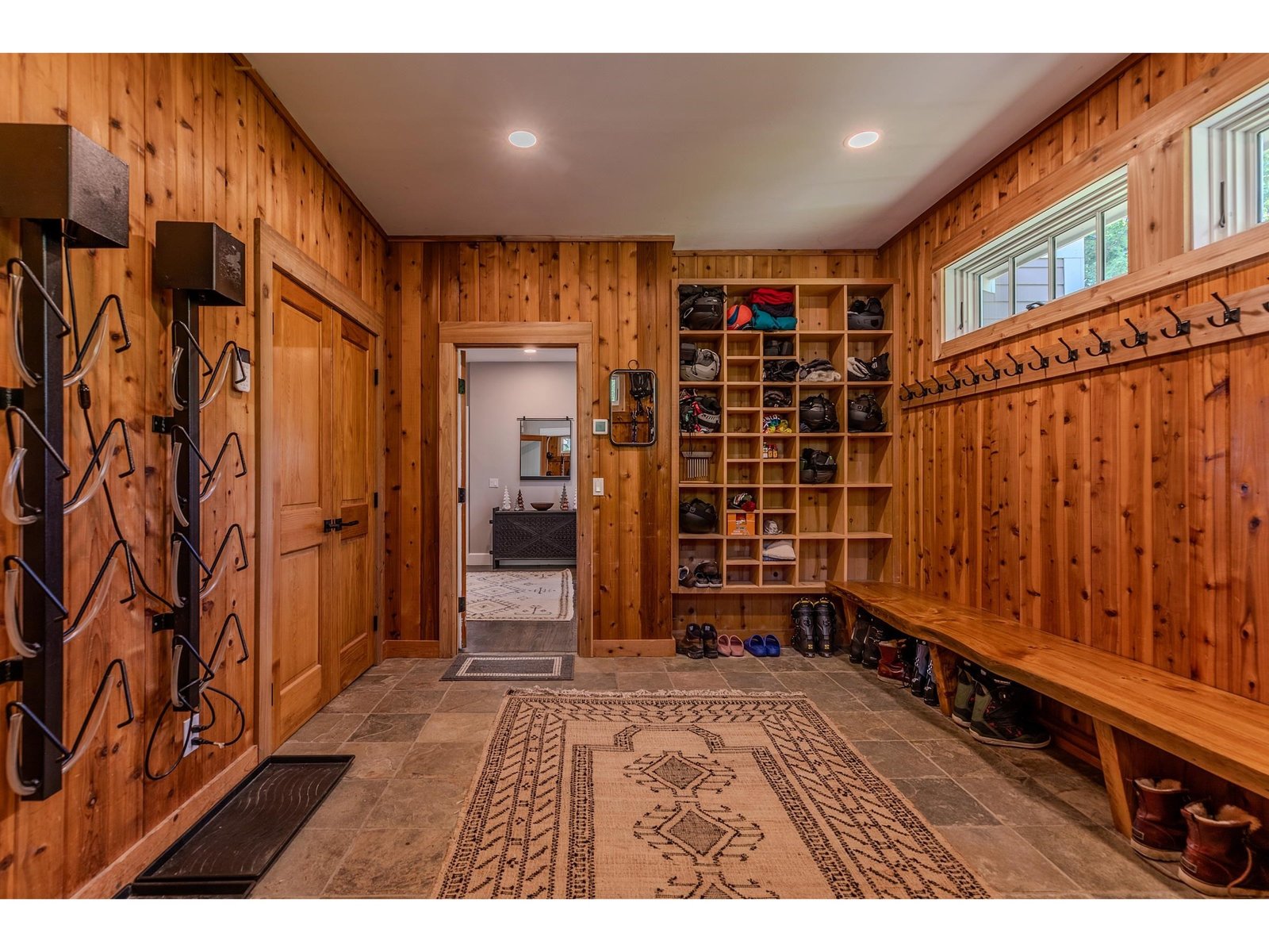Lots of boot dryers and cubbies