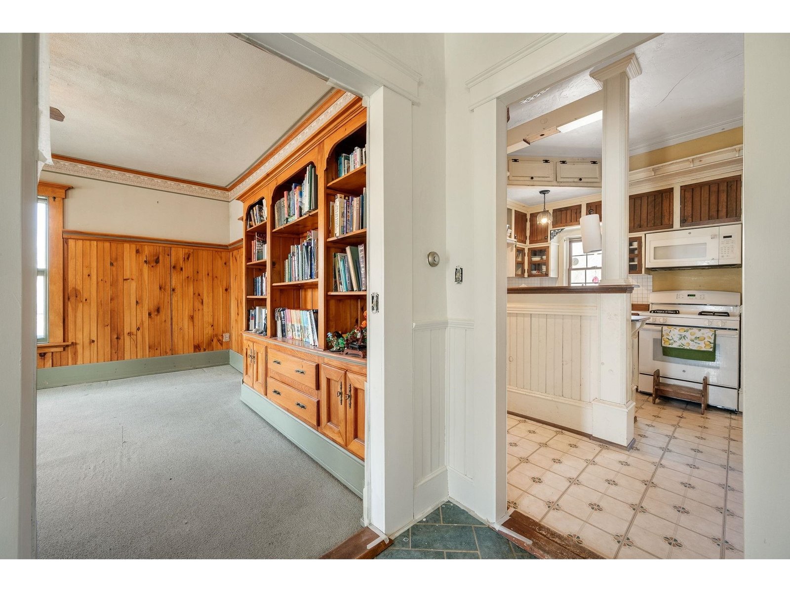 Family room and kitchen