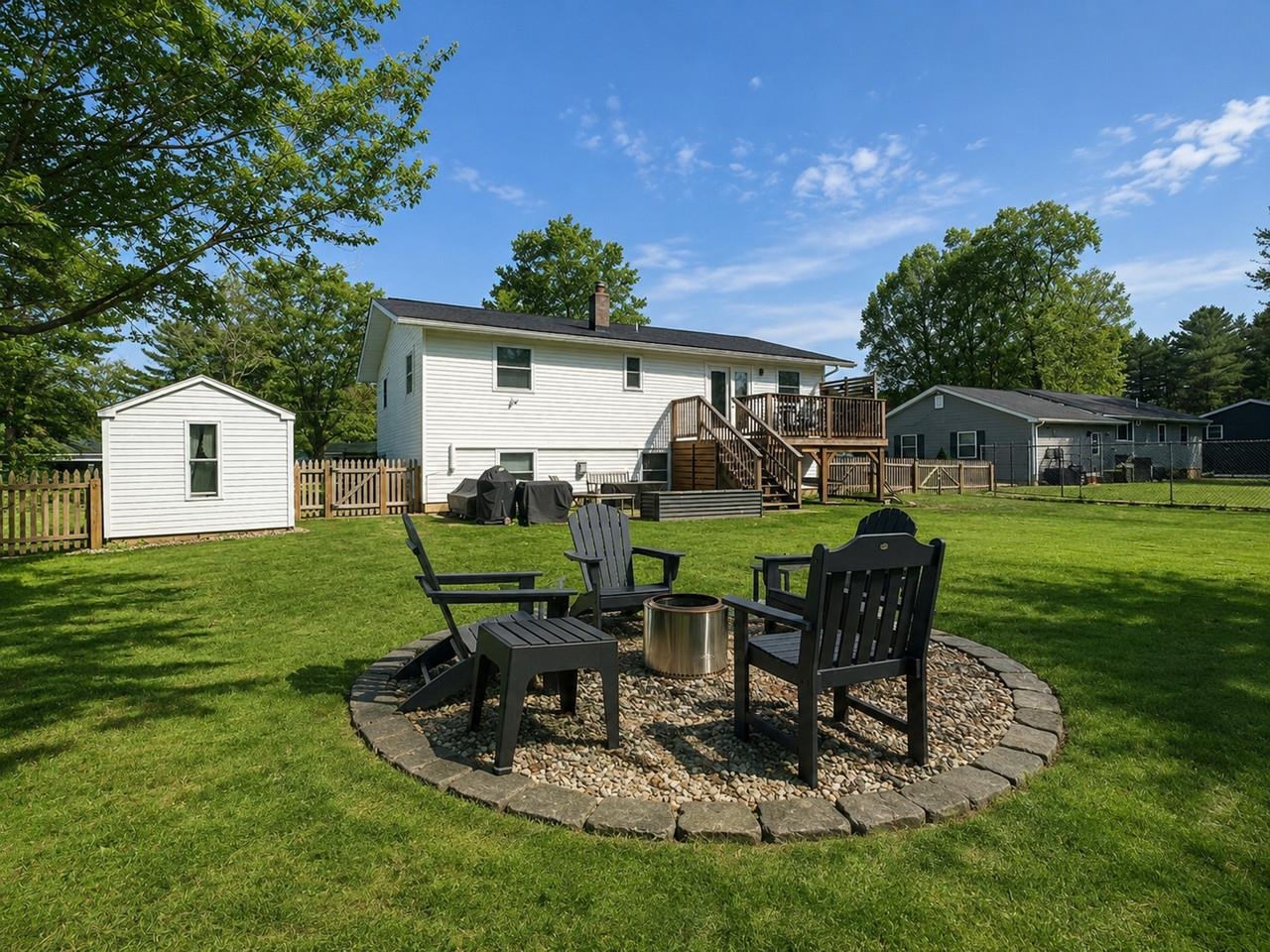 Big Backyard with Firepit Area