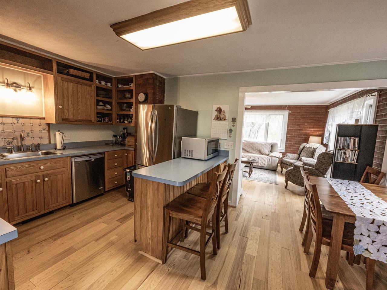 Oak cabinetry in kitchen