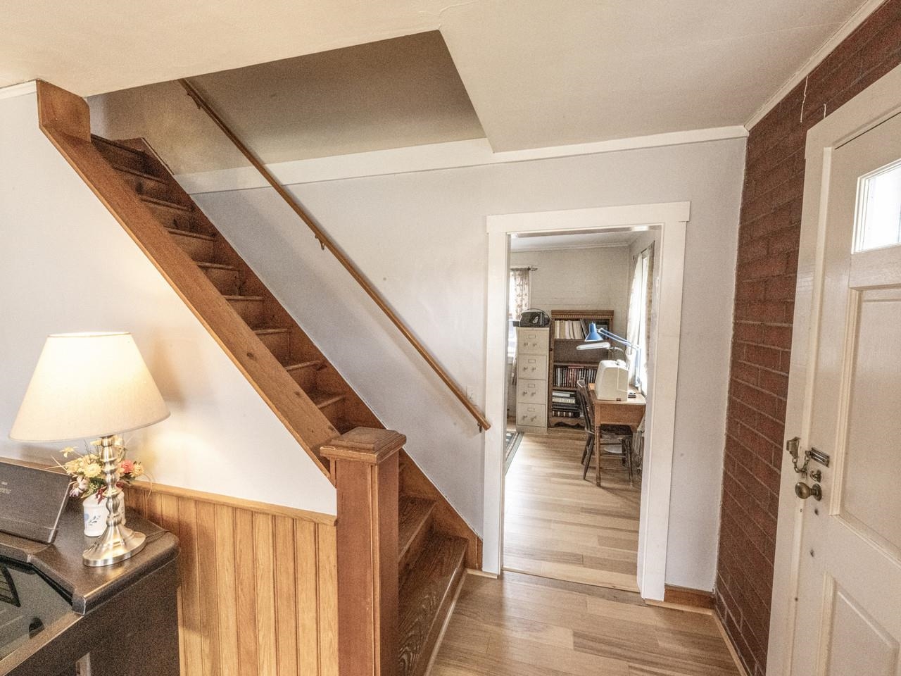 Leading to front entry/study