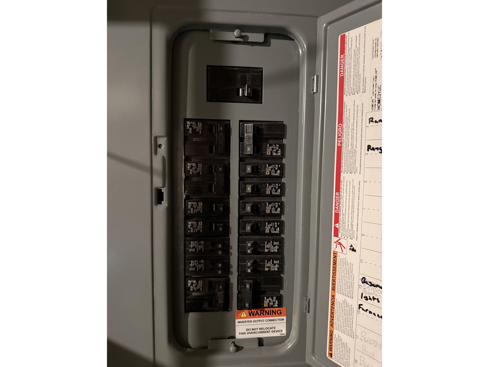 Breaker box in basement