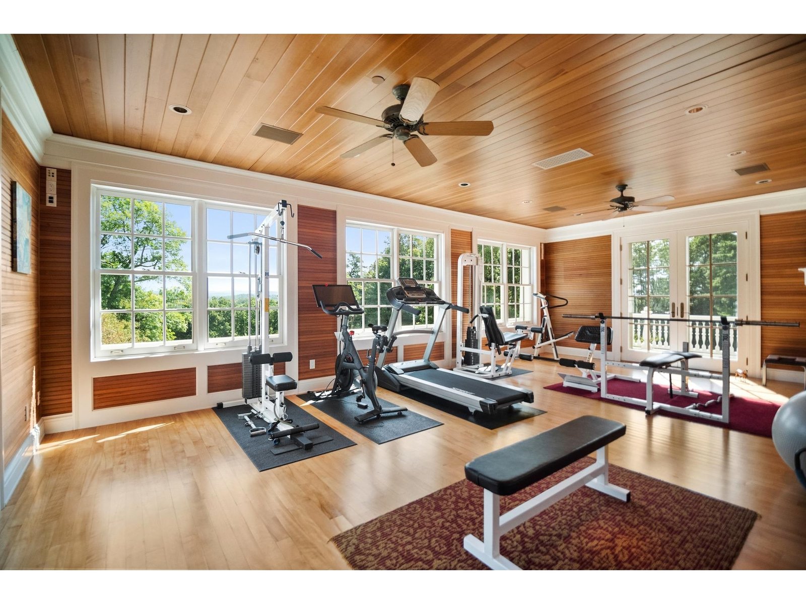Priamry suite gym room with mountain views