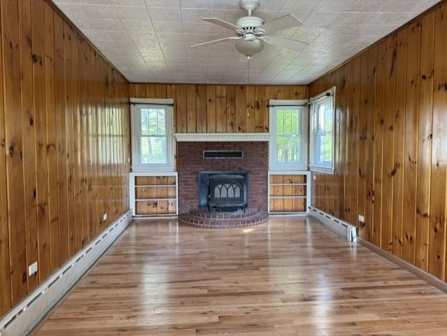 family room with fireplace