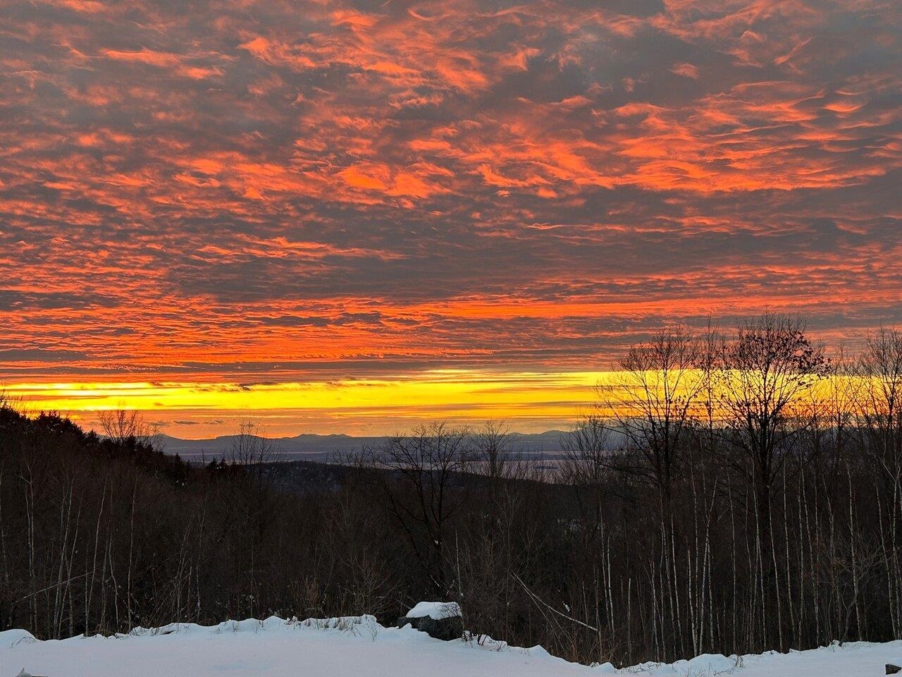 Winter sunset with views