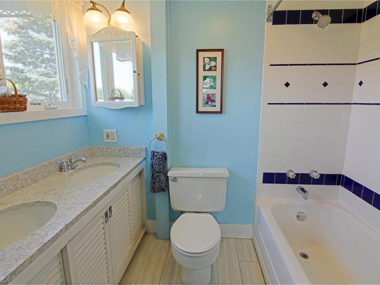 With Tile & Double Vanity
