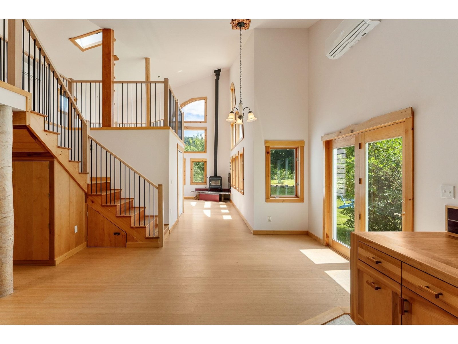 Dining area in front of french doors