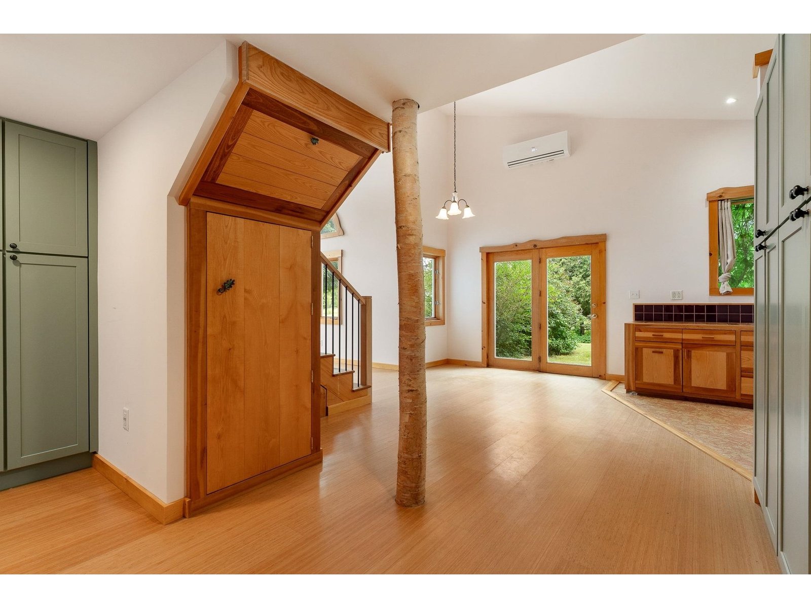 Bamboo flooring throughout featuring radiant heating