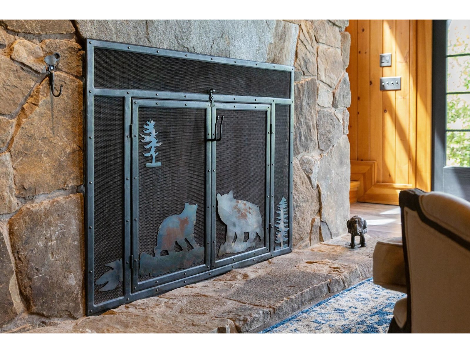 Wood burning fireplace